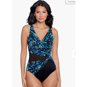 Miraclesuit One Piece Swimsuit Size 16 Circe Black Blue 2024 Season Sophisticat
